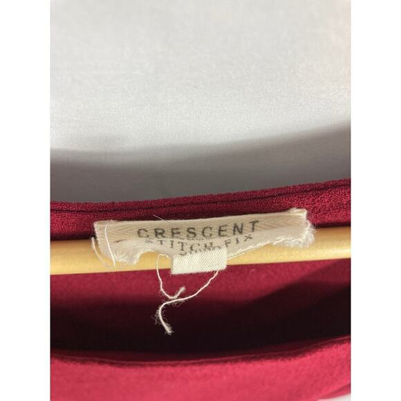 CRESCENT STITCH FIX Carisma burgundy scallop dress - Picture 3 of 6